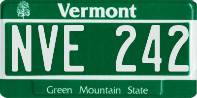 VT license plate NVE242