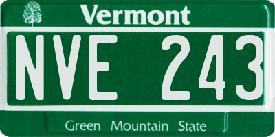 VT license plate NVE243