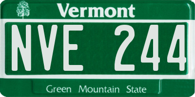 VT license plate NVE244