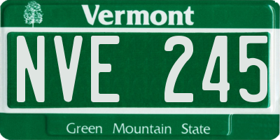 VT license plate NVE245
