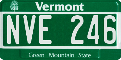 VT license plate NVE246