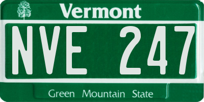 VT license plate NVE247