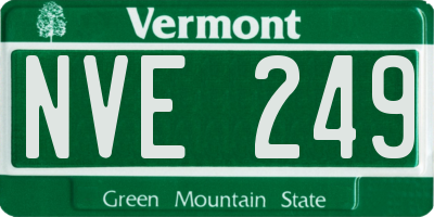 VT license plate NVE249