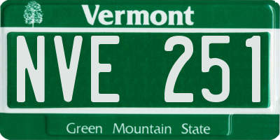 VT license plate NVE251