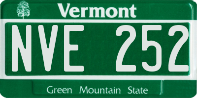 VT license plate NVE252