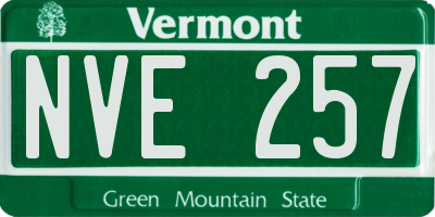 VT license plate NVE257