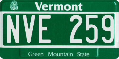 VT license plate NVE259
