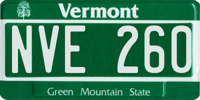 VT license plate NVE260