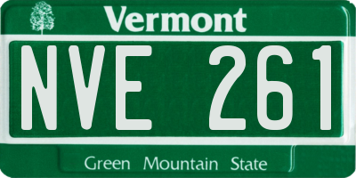 VT license plate NVE261