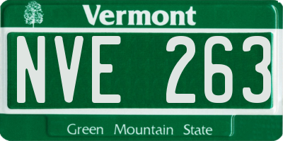 VT license plate NVE263