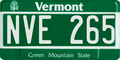 VT license plate NVE265