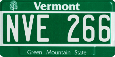 VT license plate NVE266