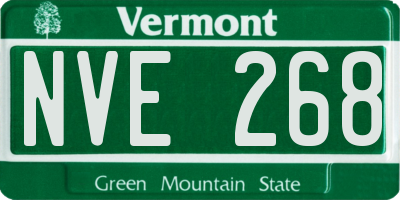 VT license plate NVE268