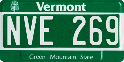 VT license plate NVE269