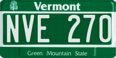 VT license plate NVE270
