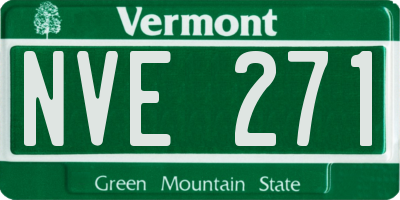 VT license plate NVE271