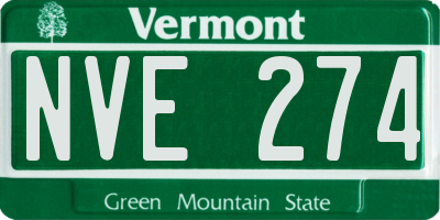 VT license plate NVE274