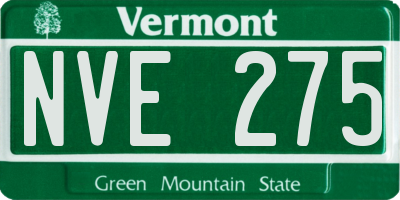 VT license plate NVE275