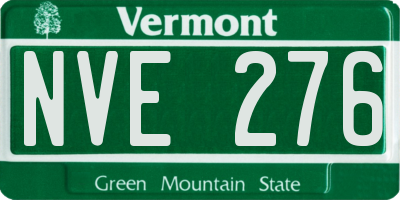 VT license plate NVE276