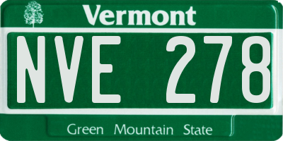 VT license plate NVE278