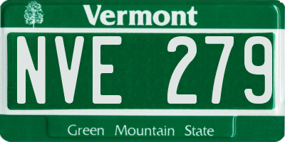 VT license plate NVE279