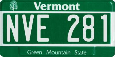 VT license plate NVE281