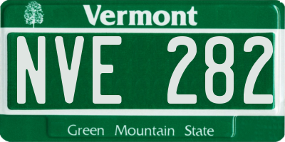 VT license plate NVE282