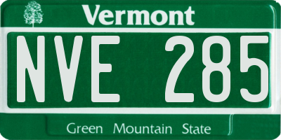 VT license plate NVE285