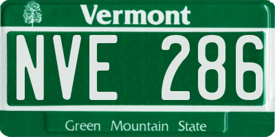 VT license plate NVE286