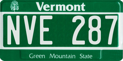 VT license plate NVE287