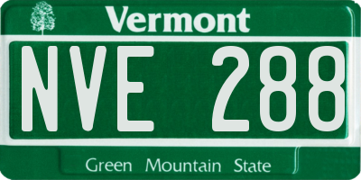 VT license plate NVE288