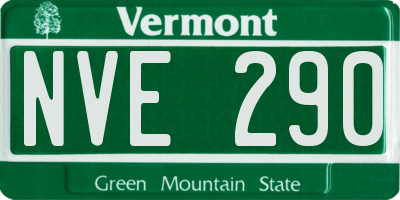 VT license plate NVE290