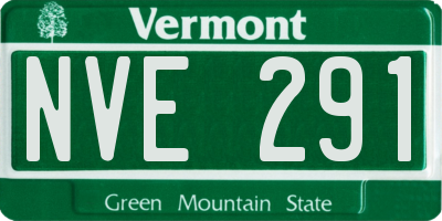 VT license plate NVE291