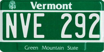 VT license plate NVE292
