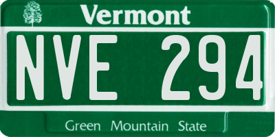 VT license plate NVE294