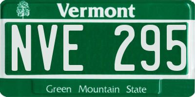 VT license plate NVE295
