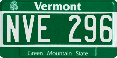 VT license plate NVE296