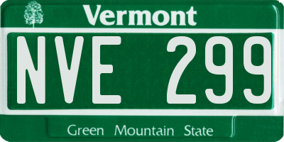 VT license plate NVE299
