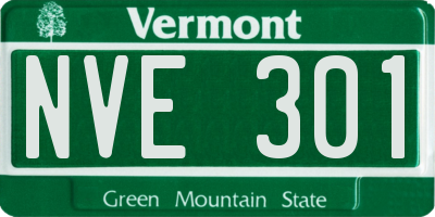 VT license plate NVE301