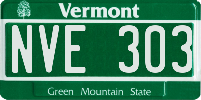 VT license plate NVE303