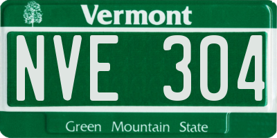 VT license plate NVE304