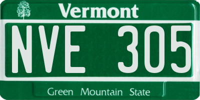 VT license plate NVE305
