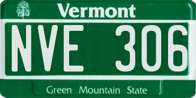 VT license plate NVE306