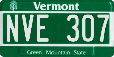 VT license plate NVE307