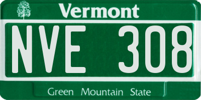 VT license plate NVE308