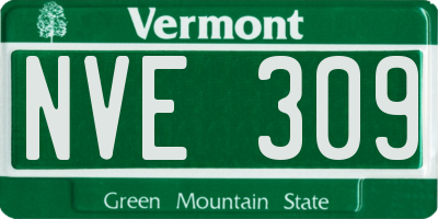 VT license plate NVE309