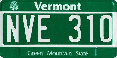 VT license plate NVE310