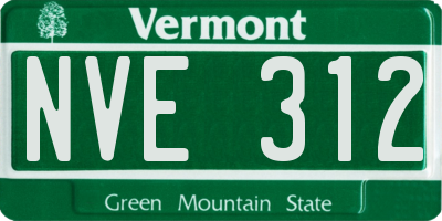 VT license plate NVE312