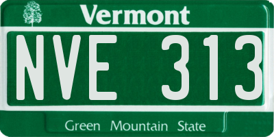 VT license plate NVE313