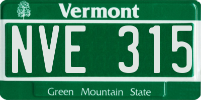 VT license plate NVE315